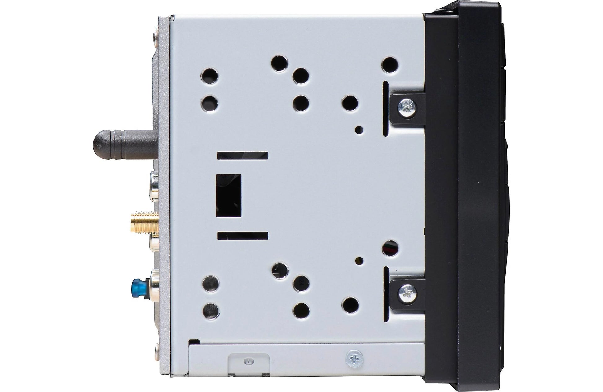 Mechanical component with various holes and a black side 