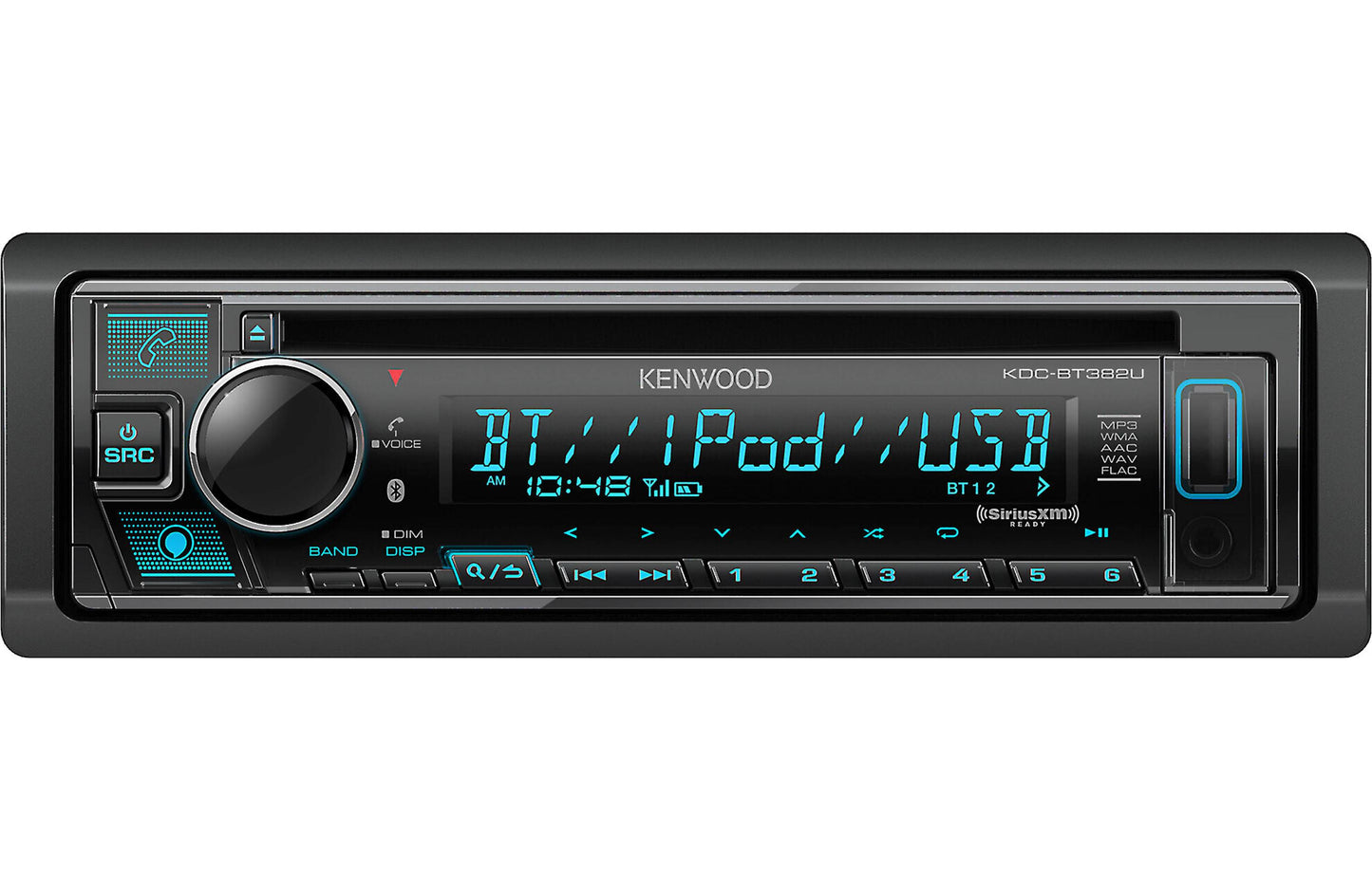 Kenwood KDC-BT382U CD Receiver with Bluetooth, Compatible with Alexa, Front USB & Aux and SiriusXM Ready