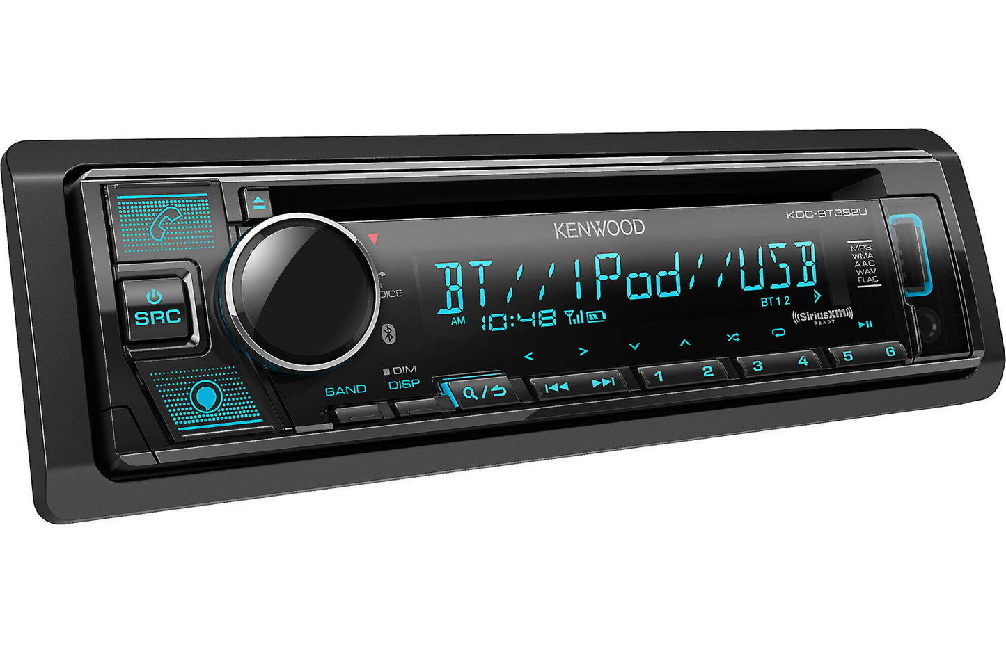 Kenwood KDC-BT382U CD Receiver with Bluetooth, Compatible with Alexa, Front USB & Aux and SiriusXM Ready