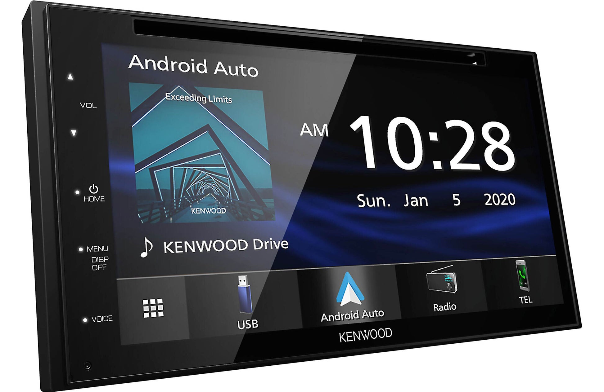 Kenwood car multimedia display with Android Auto interface