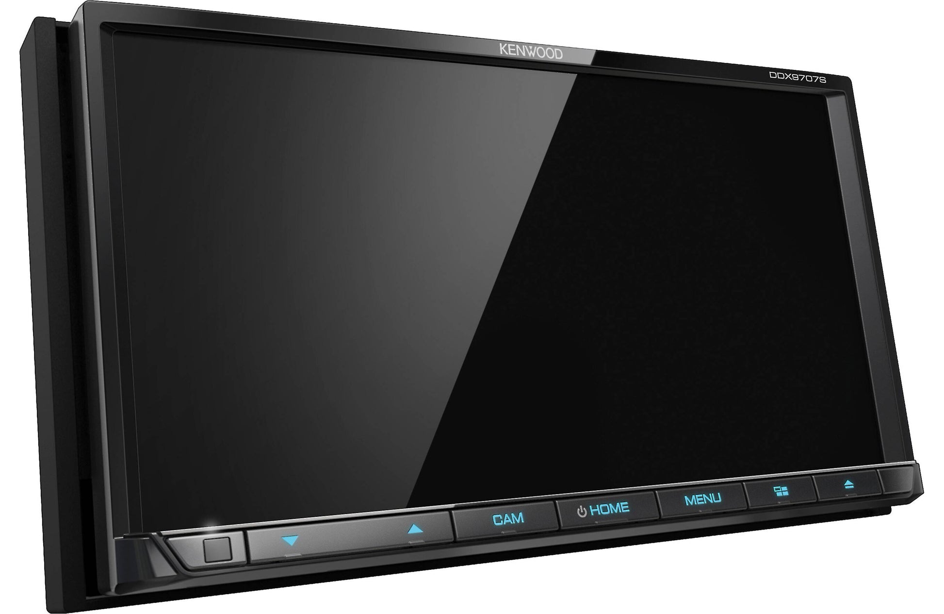 Car multimedia screen with Kenwood branding