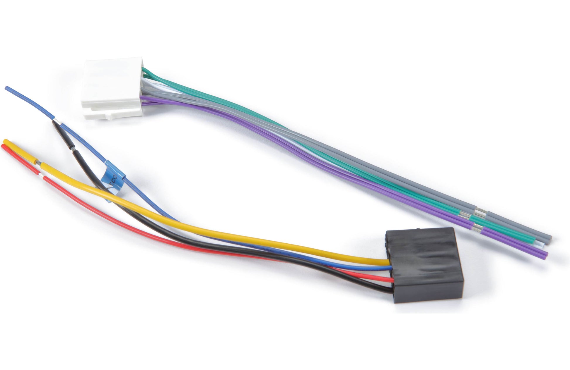 Wiring harness with colored wires and connectors