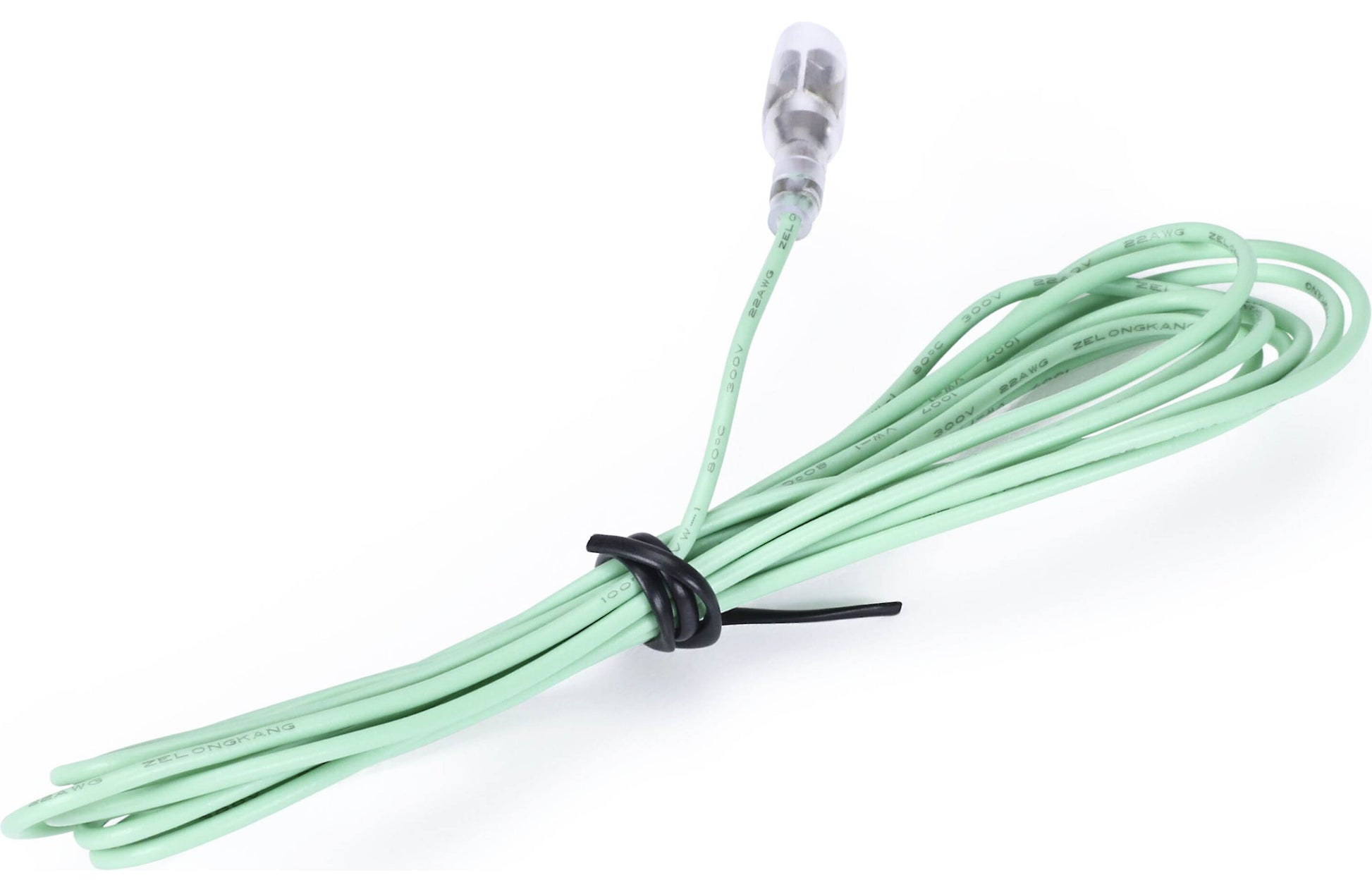 Green cable with a connector