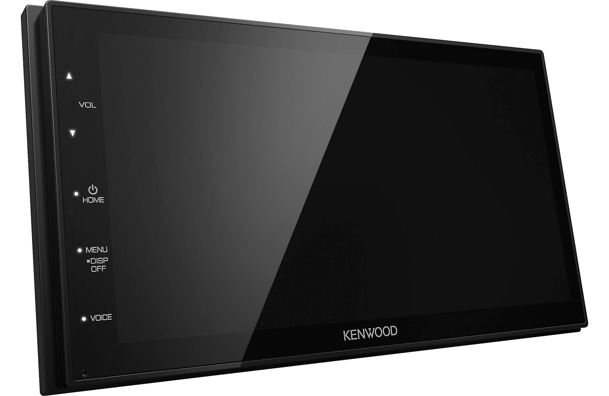 Black electronic device with control buttons