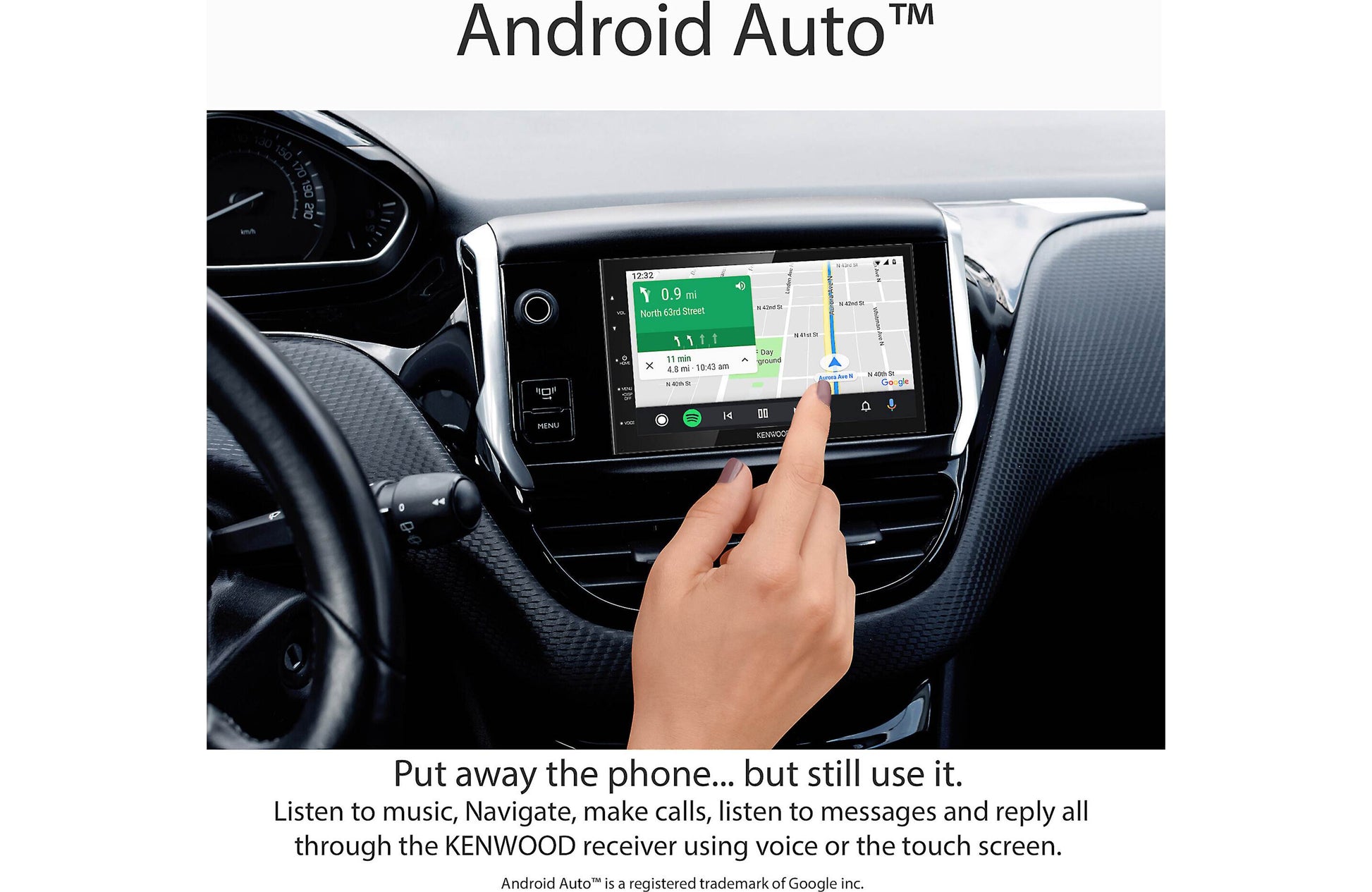 Person using Android Auto
