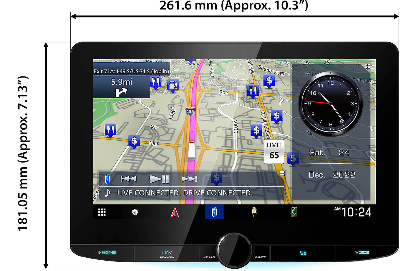 Kenwood DNR1008RVS 10.1" Navigation Multimedia Receiver Compatible with Android Auto and Apple CarPlay