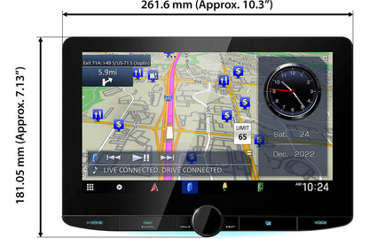 Kenwood DNR1008RVS 10.1" Navigation Multimedia Receiver Compatible with Android Auto and Apple CarPlay