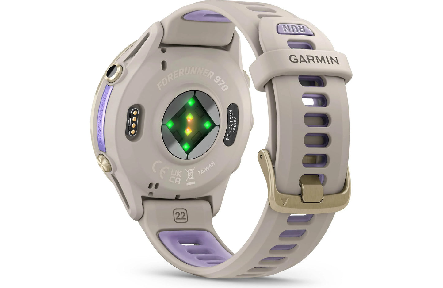 Garmin Forerunner 970 GPS running watch (Soft Gold with French Gray band)