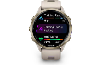 Garmin Forerunner 970 GPS running watch (Soft Gold with French Gray band)