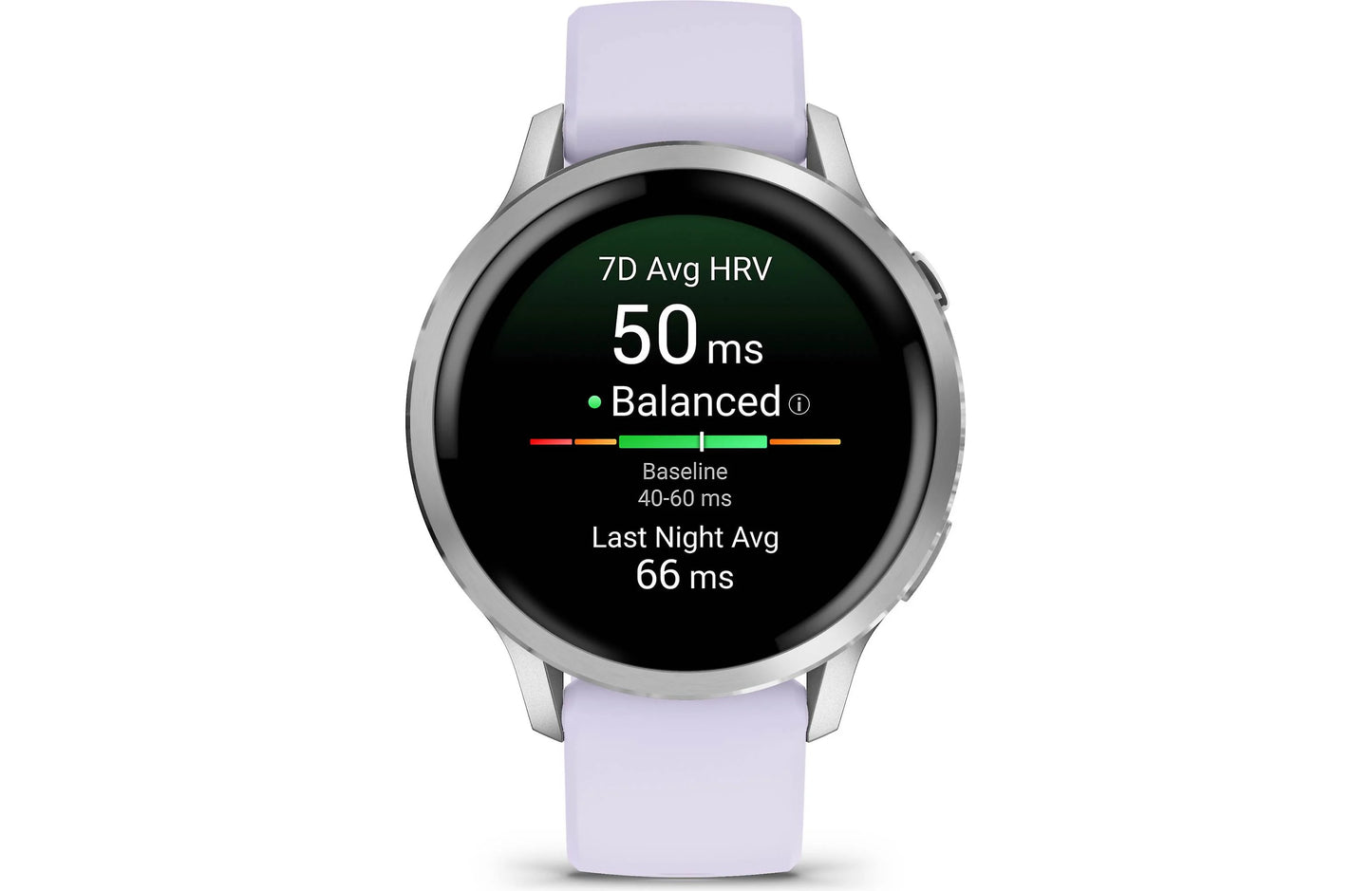 Garmin Venu 4 GPS smartwatch — 41 mm (Silver with periwinkle silicone band)