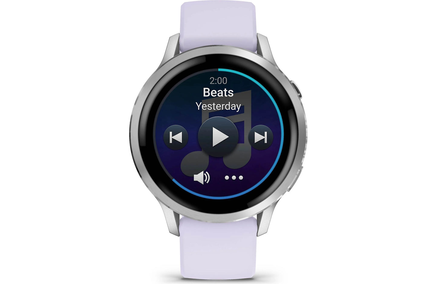 Garmin Venu 4 GPS smartwatch — 41 mm (Silver with periwinkle silicone band)