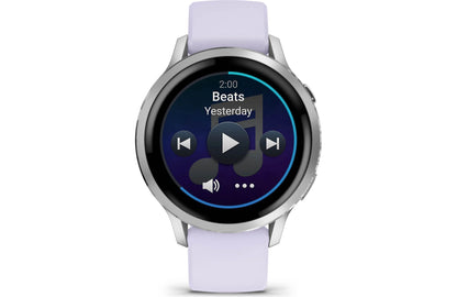 Garmin Venu 4 GPS smartwatch — 41 mm (Silver with periwinkle silicone band)