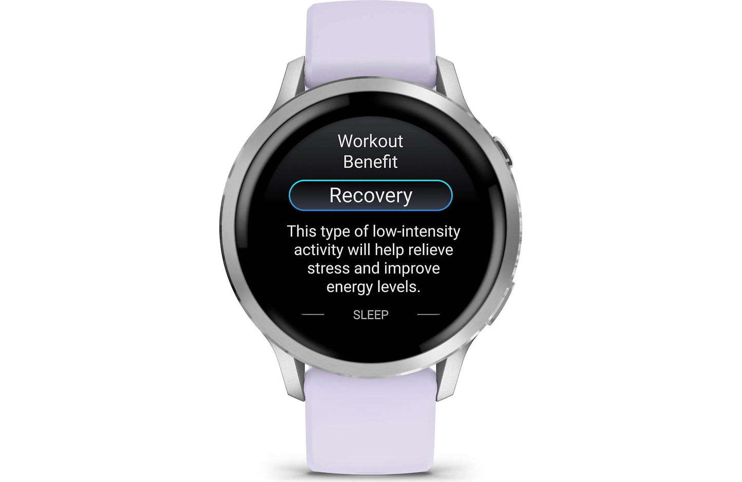 Garmin Venu 4 GPS smartwatch — 41 mm (Silver with periwinkle silicone band)