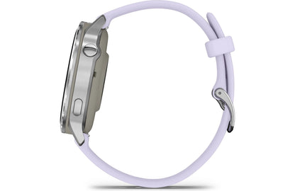 Garmin Venu 4 GPS smartwatch — 41 mm (Silver with periwinkle silicone band)