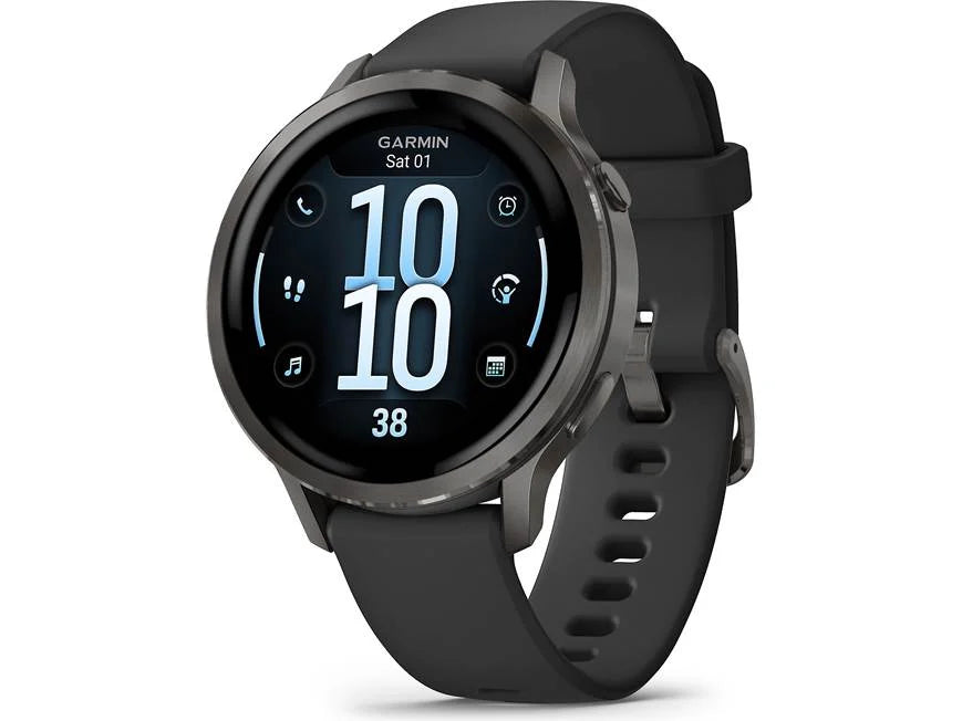 Garmin Venu 4 GPS Smartwatch 41 mm (Slate with black silicone band)