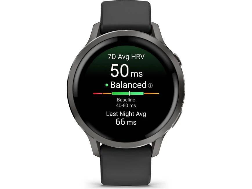 Garmin Venu 4 GPS Smartwatch 41 mm (Slate with black silicone band)