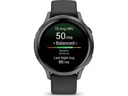 Garmin Venu 4 GPS Smartwatch 41 mm (Slate with black silicone band)