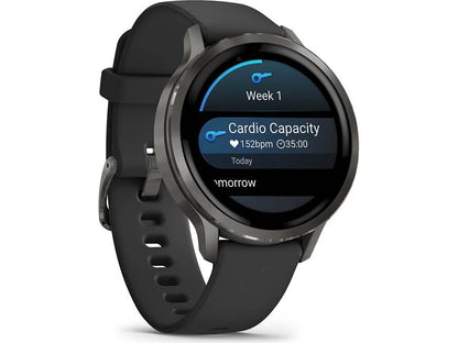 Garmin Venu 4 GPS Smartwatch 41 mm (Slate with black silicone band)