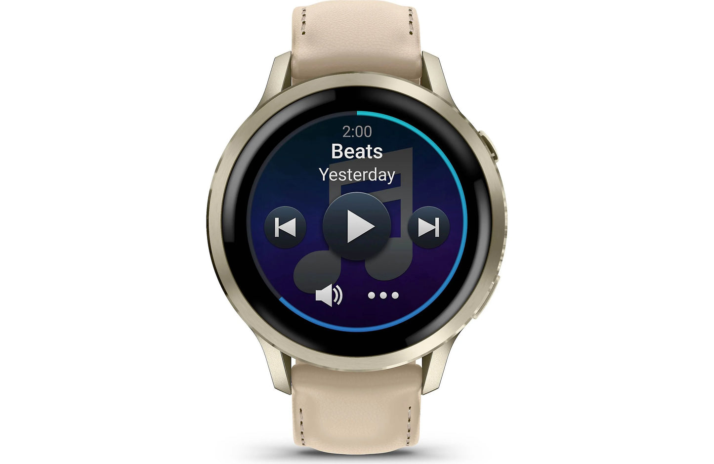 Garmin Venu 4 GPS smartwatch — 41 mm (Lunar gold with bone silicone band and light sand leather band)