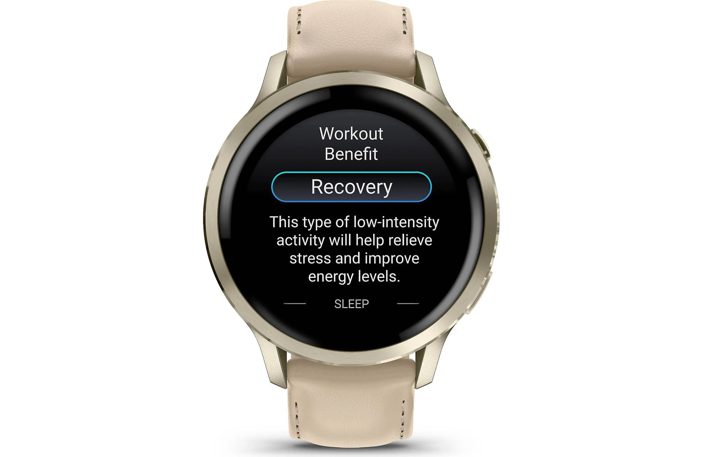 Garmin Venu 4 GPS smartwatch — 41 mm (Lunar gold with bone silicone band and light sand leather band)