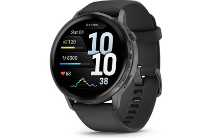Garmin Venu 4 GPS smartwatch — 45 mm (Slate with black silicone band)