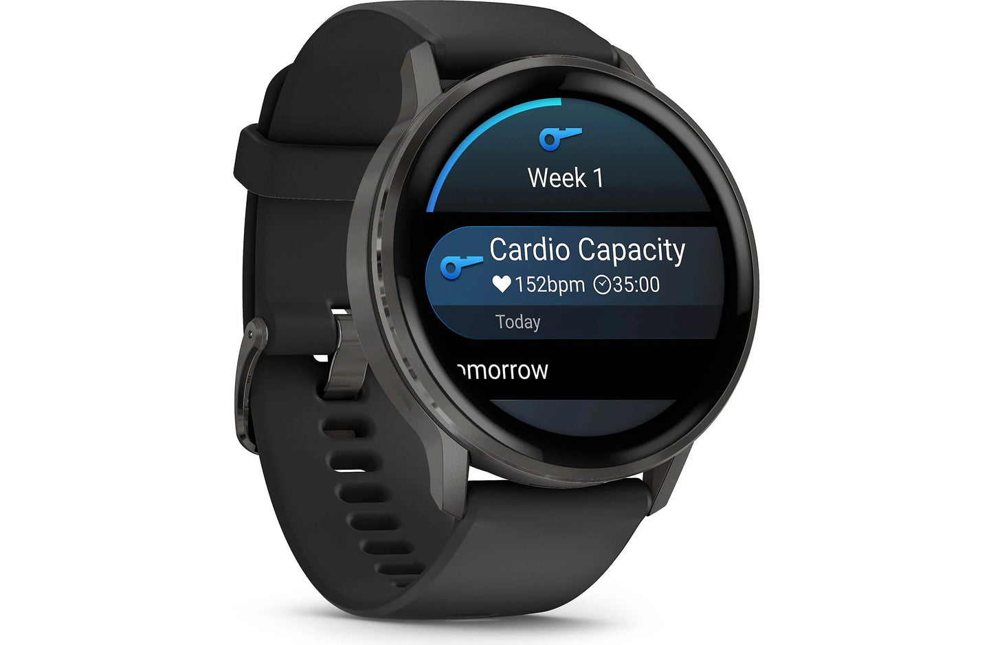 Garmin Venu 4 GPS smartwatch — 45 mm (Slate with black silicone band)
