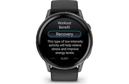 Garmin Venu 4 GPS smartwatch — 45 mm (Slate with black silicone band)