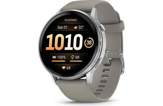 Garmin Venu 4 GPS smartwatch 45 mm (Silver with silver gray silicone band)