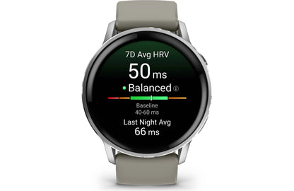 Garmin Venu 4 GPS smartwatch 45 mm (Silver with silver gray silicone band)