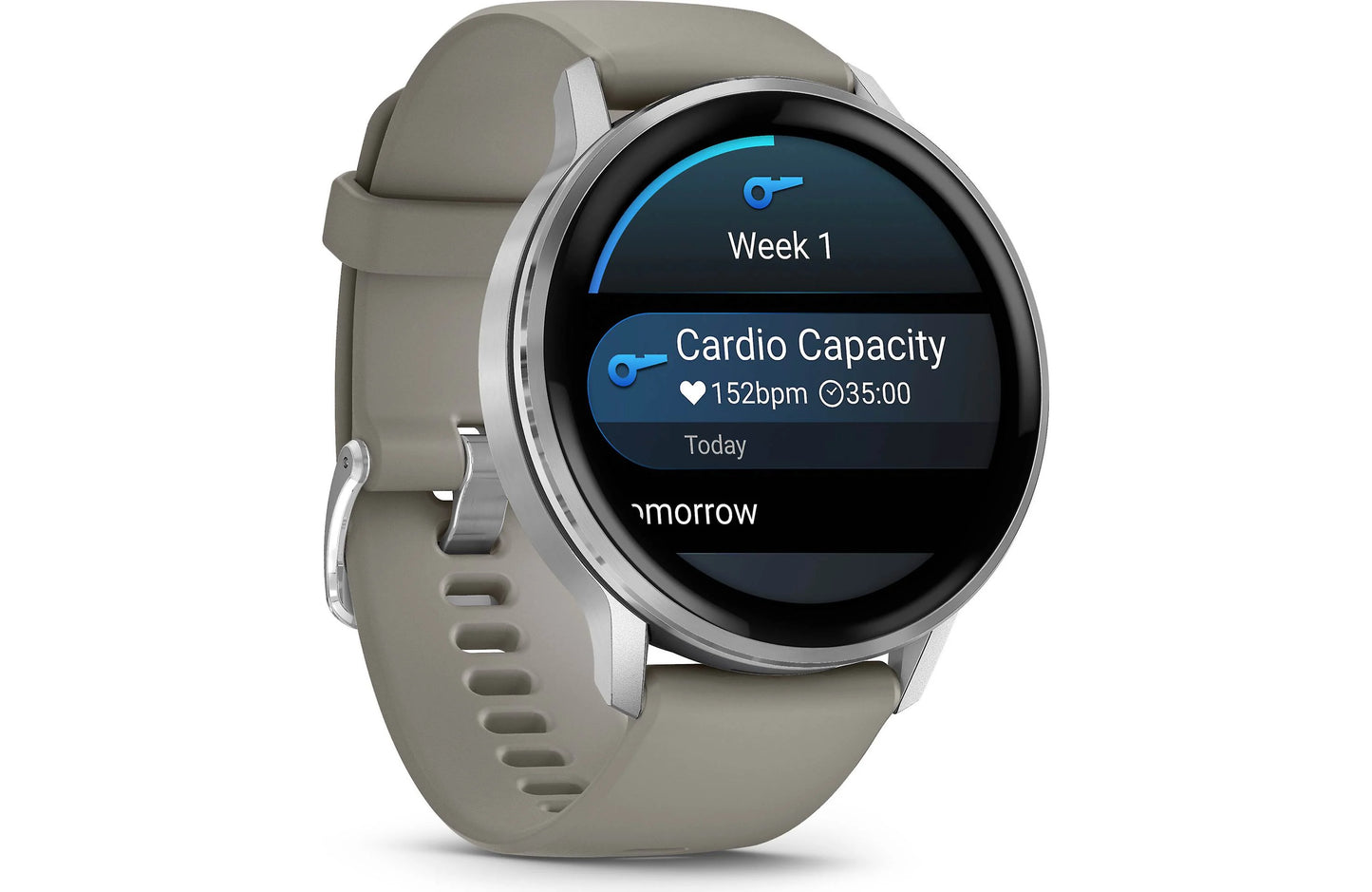 Garmin Venu 4 GPS smartwatch 45 mm (Silver with silver gray silicone band)