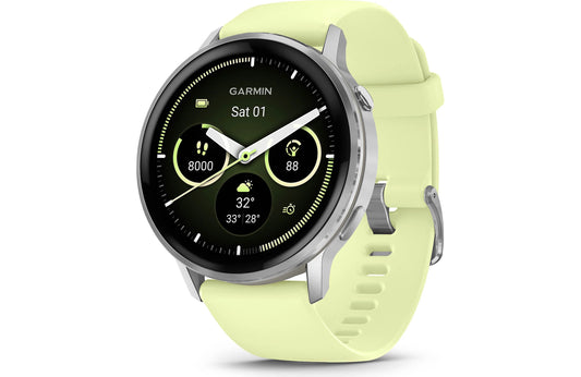 Garmin Venu 4 GPS smartwatch — 45 mm (Silver with citron band)