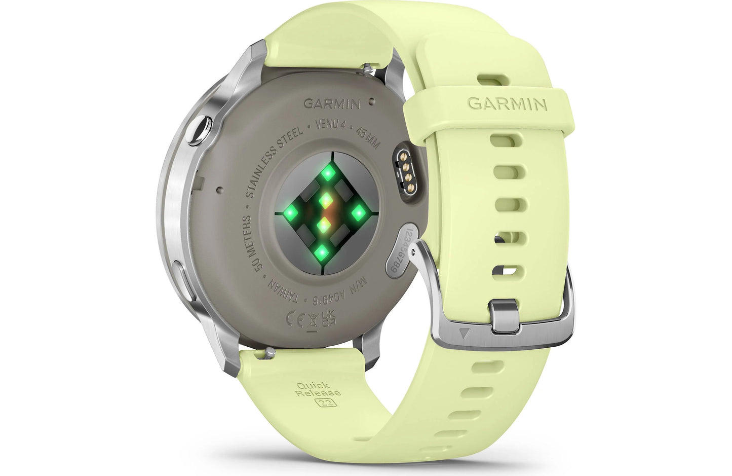 Garmin Venu 4 GPS smartwatch — 45 mm (Silver with citron band)