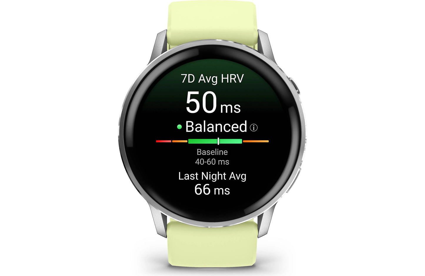 Garmin Venu 4 GPS smartwatch — 45 mm (Silver with citron band)