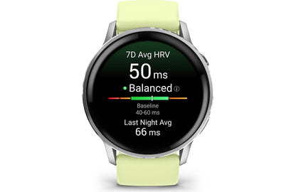 Garmin Venu 4 GPS smartwatch — 45 mm (Silver with citron band)