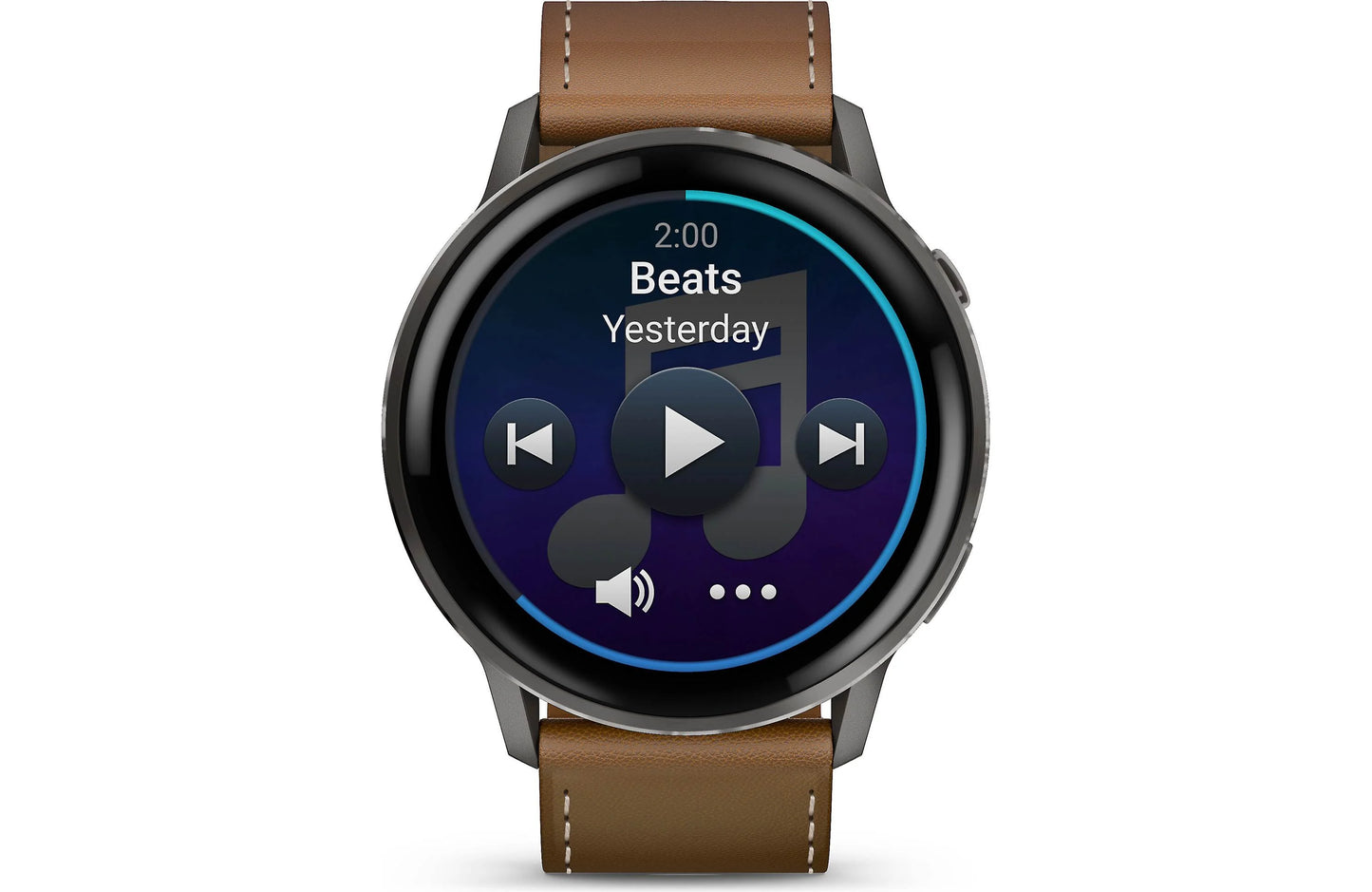 Garmin Venu 4 GPS smartwatch — 45 mm (Slate with black silicone band and brown leather band)