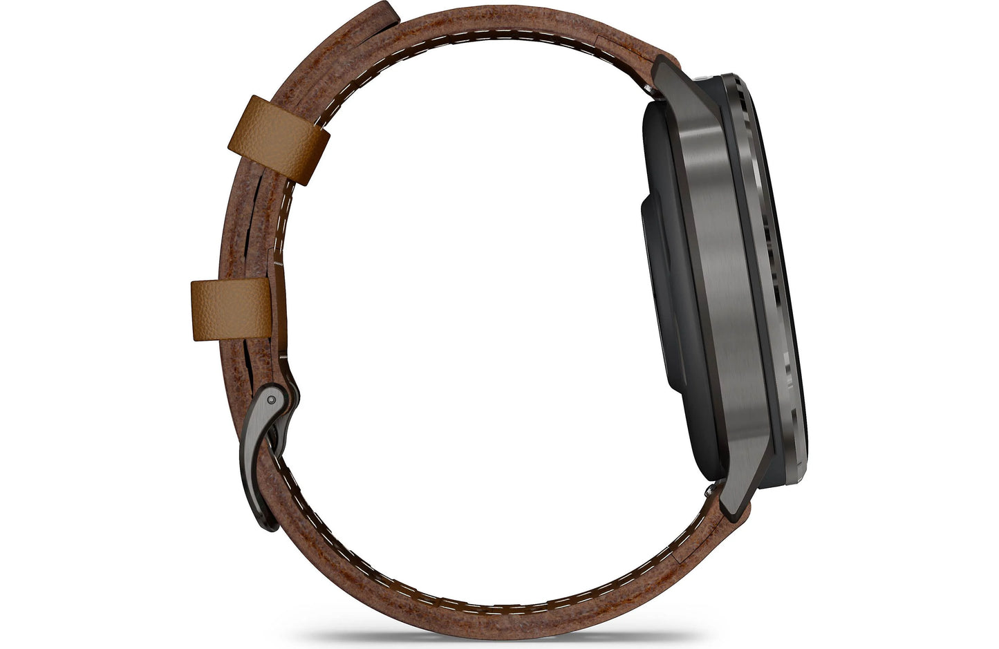 Garmin Venu 4 GPS smartwatch — 45 mm (Slate with black silicone band and brown leather band)