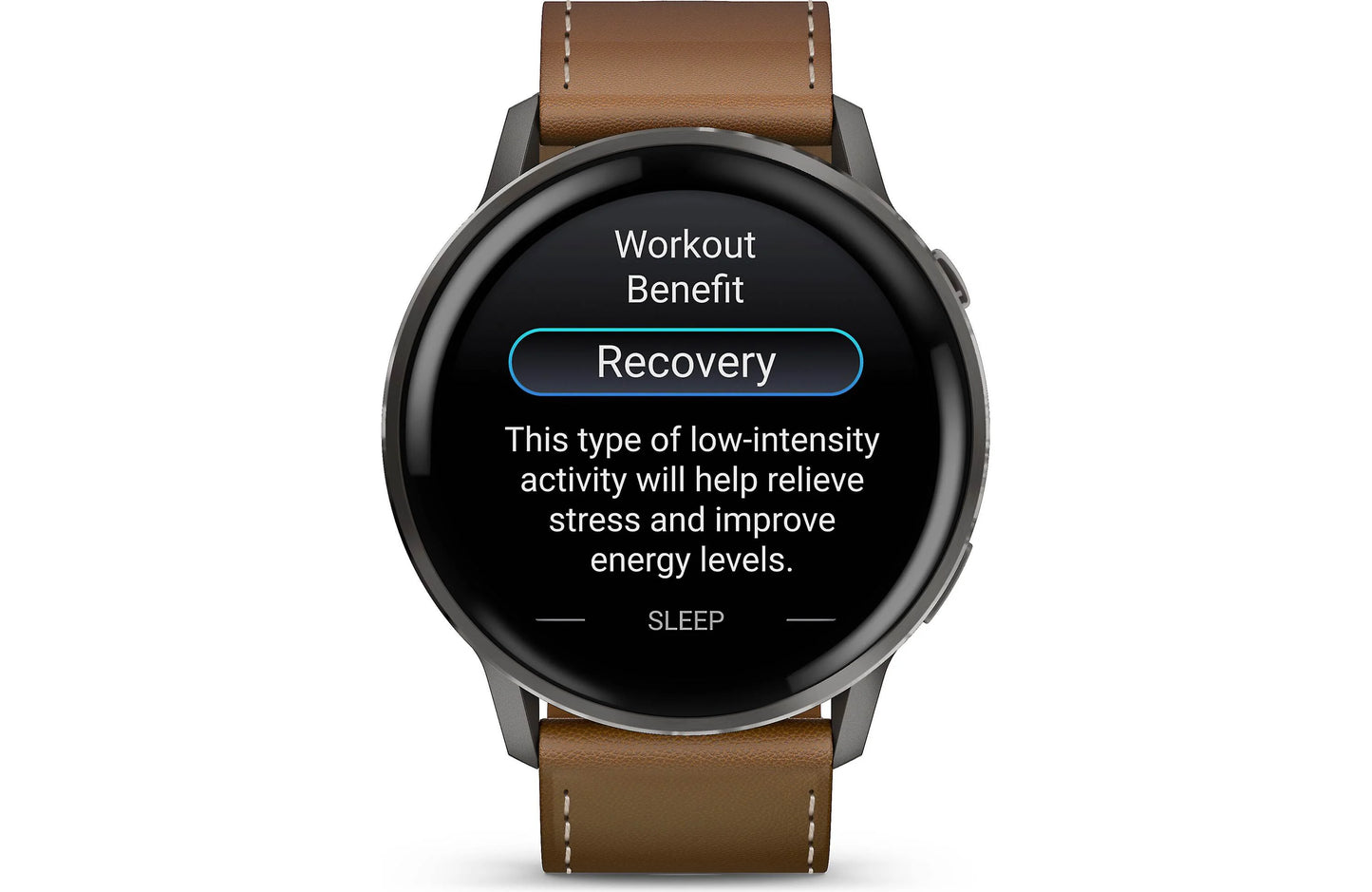 Garmin Venu 4 GPS smartwatch — 45 mm (Slate with black silicone band and brown leather band)