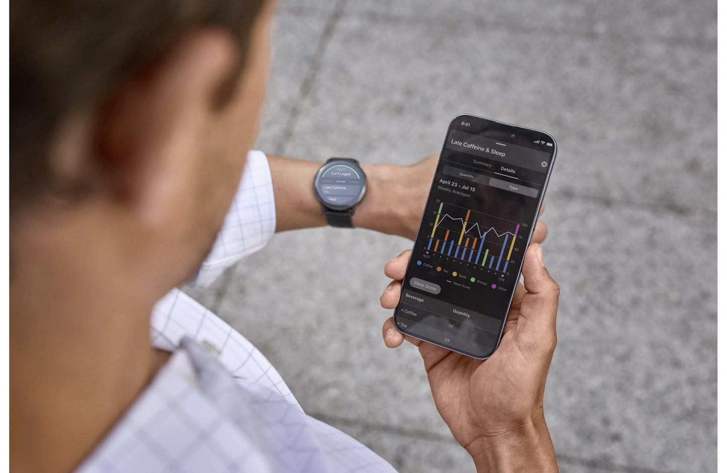 Garmin Venu 4 GPS smartwatch — 45 mm (Slate with black silicone band and brown leather band)