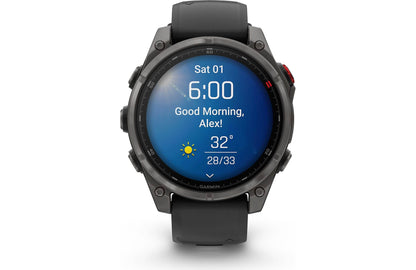 Garmin fenix 8 Pro 47 mm AMOLED (Carbon gray DLC titanium with black/pebble gray silicone band)