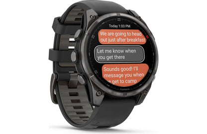 Garmin fenix 8 Pro 47 mm AMOLED (Carbon gray DLC titanium with black/pebble gray silicone band)