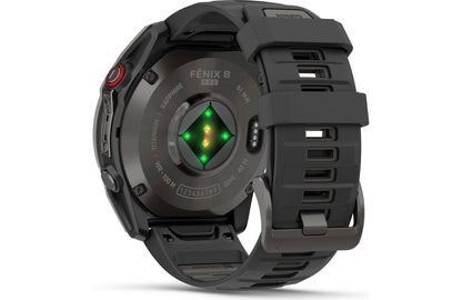 Garmin fenix 8 Pro 51 mm AMOLED (Sapphire, carbon gray DLC titanium with black/pebble gray silicone band)
