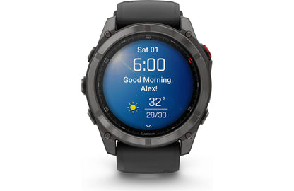 Garmin fenix 8 Pro 51 mm AMOLED (Sapphire, carbon gray DLC titanium with black/pebble gray silicone band)