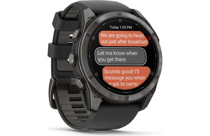 Garmin fenix 8 Pro 51 mm AMOLED (Sapphire, carbon gray DLC titanium with black/pebble gray silicone band)
