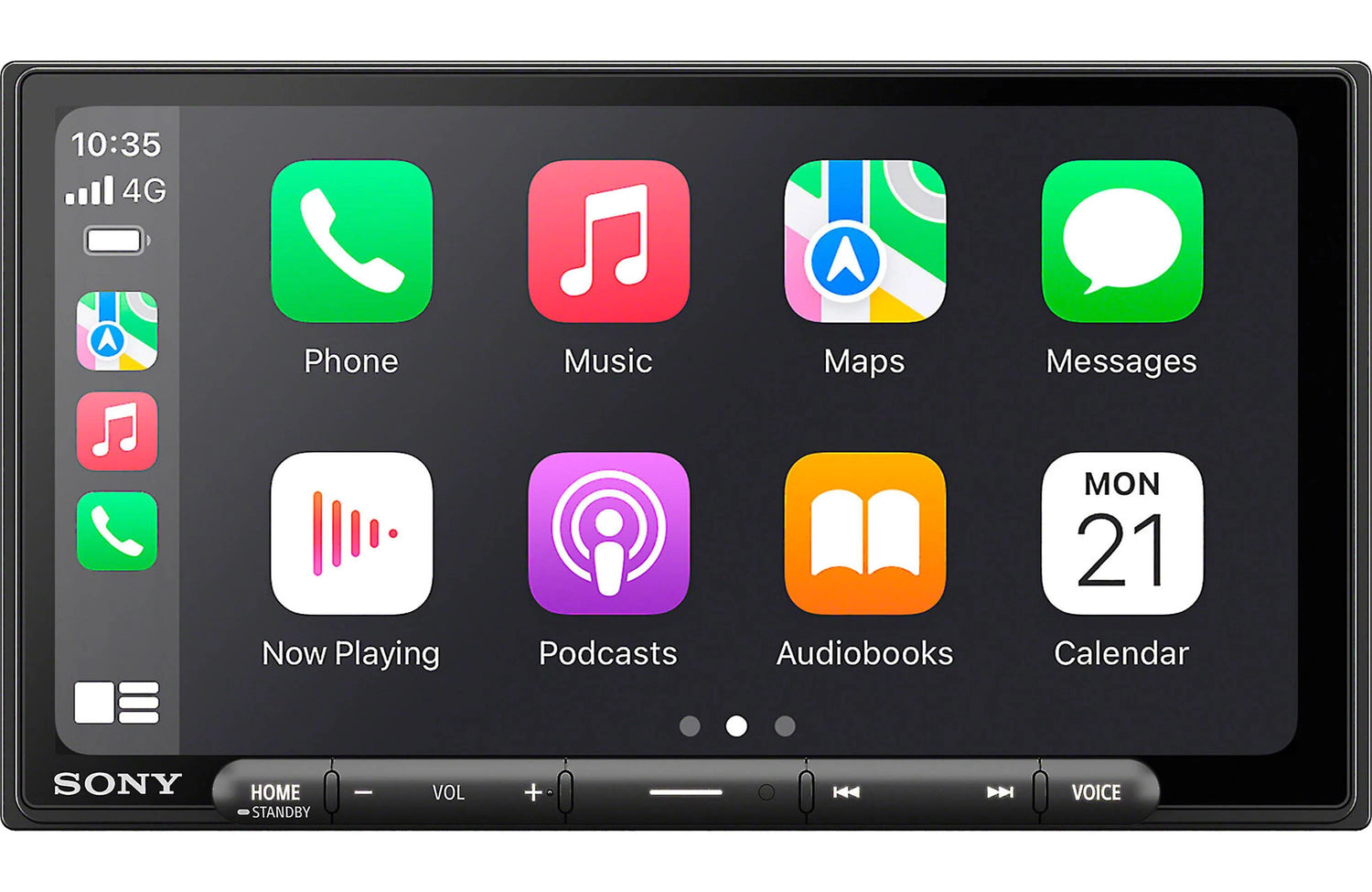 Sony car multimedia system display with app icons