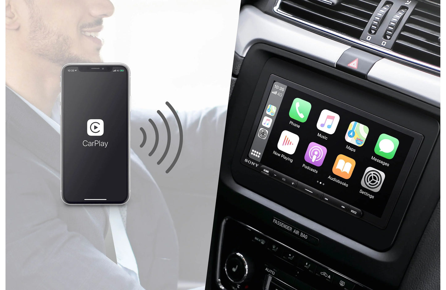 Sony XAV-AX6000 6.95-inch Wireless CarPlay Android Auto Media Receiver with HDMI Input