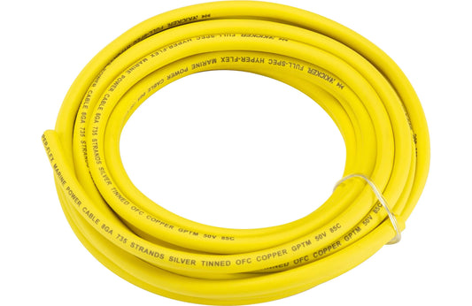 Kicker 47KMWPY820 Marine-Grade Yellow Ground Wire, 20-feet (8-gauge)