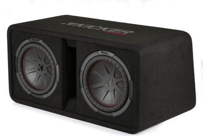 Kicker 48DCWR102 Two 10" CompR Enclosed Subwoofer Box