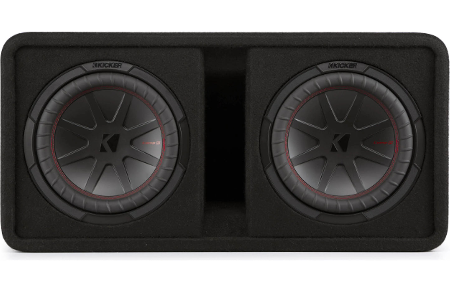 Kicker 48DCWR102 Two 10" CompR Enclosed Subwoofer Box