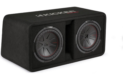 Kicker 48DCWR102 Two 10" CompR Enclosed Subwoofer Box