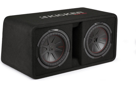Kicker 48DCWR102 Two 10" CompR Enclosed Subwoofer Box